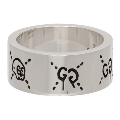 Shop Gucci Silver Trouble Andrew Edition 'ghost' Skull Ring