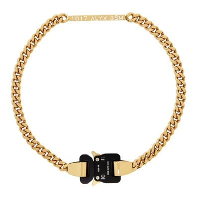 Shop Alyx Gold & Black Chain Link Buckle Necklace