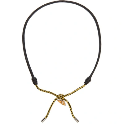 Shop Fendi Black & Yellow Ff Vertigo Necklace In F1emv Black
