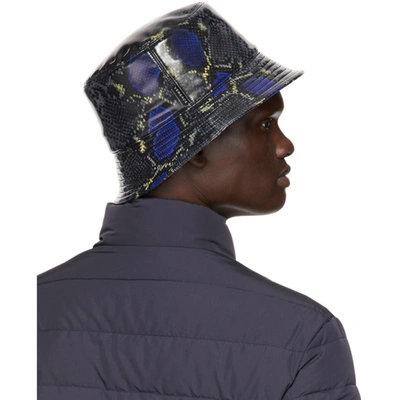 Shop Versace Grey Snake Bucket Hat In 5e000 Anthr