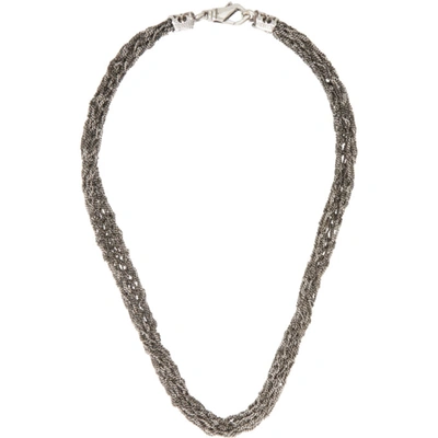 Shop Emanuele Bicocchi Silver Crocheted Short Necklace