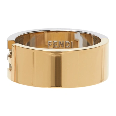 Shop Fendi Silver & Gold 'forever ' Ring In F0f0n Palla