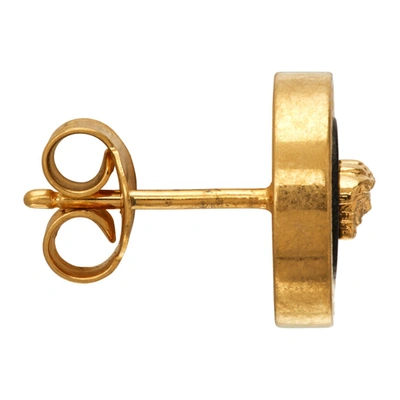 Versace Black And Gold Earrings With Medusa Detail In Metal Woman