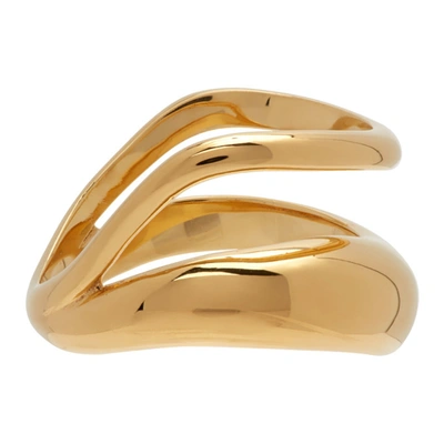 Shop Alan Crocetti Gold Acme Hoop Ring