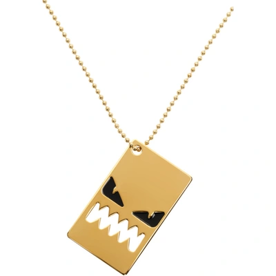 Shop Fendi Gold Bag Bugs Necklace In F0a1f Gold