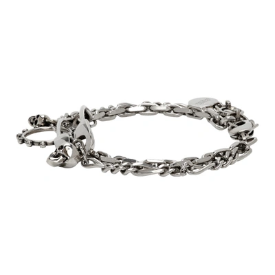 Shop Alexander Mcqueen Silver Safety Pin Bracelet In 0446 Mcq0911sil.v.b