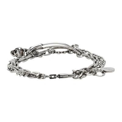 Shop Alexander Mcqueen Silver Safety Pin Bracelet In 0446 Mcq0911sil.v.b