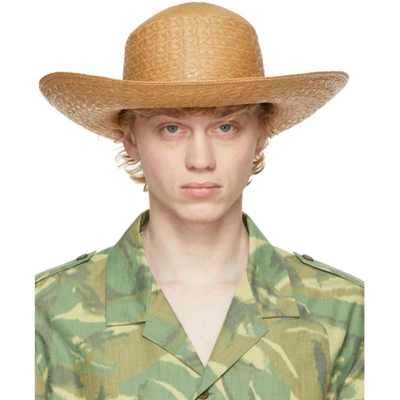 Shop Saint Laurent Beige Straw Maui Hat In 9700 Beige