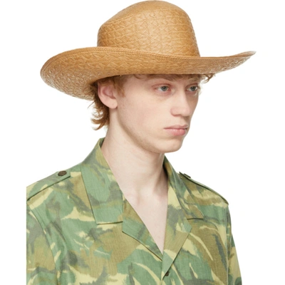 Shop Saint Laurent Beige Straw Maui Hat In 9700 Beige