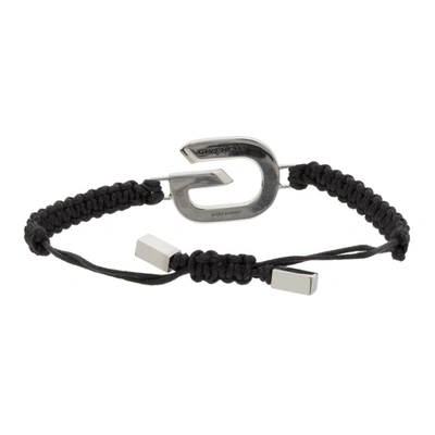 Shop Givenchy Silver G Link Cord Bracelet In 040-silver Grey