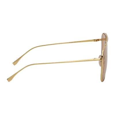 Shop Fendi Gold ' Fabulous' Navigator Sunglasses In 0j5g Gold