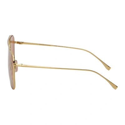 Shop Fendi Gold ' Fabulous' Navigator Sunglasses In 0j5g Gold