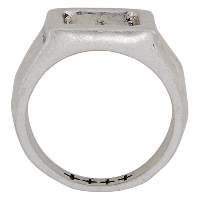 Shop Ksubi Silver Dripps Box Signet Ring