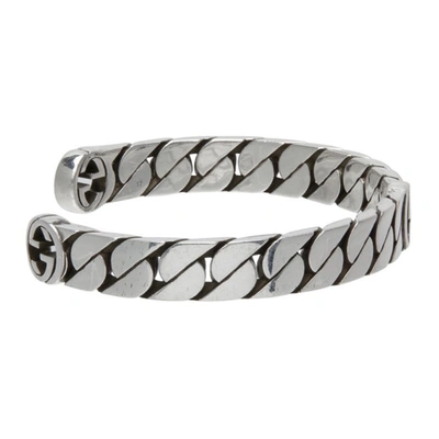 Shop Gucci Silver Interlocking G Bracelet