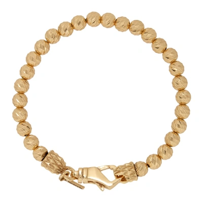 Shop Emanuele Bicocchi Ssense Exclusive Gold Striped Ball Bracelet