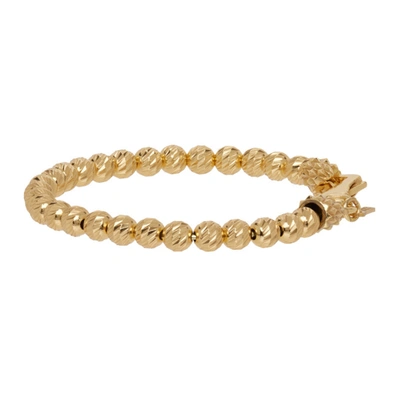 Shop Emanuele Bicocchi Ssense Exclusive Gold Striped Ball Bracelet