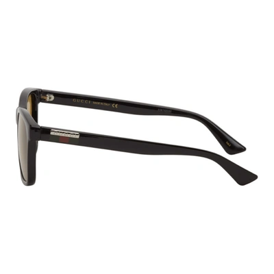 Shop Gucci Black Square Sunglasses In 002 Black