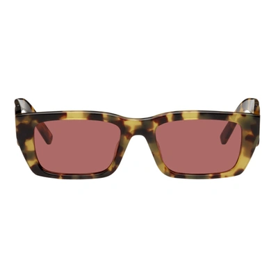 Shop Palm Angels Tortoiseshell Palm Sunglasses In Brown Purpl