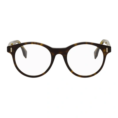 Shop Fendi Tortoiseshell Modified Oval 'forever ' Glasses In 0086 Dkhavana