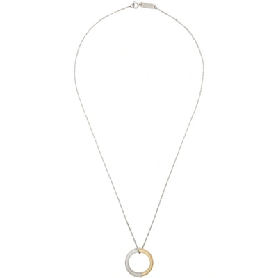 Shop Maison Margiela Silver & Gold Semi-polished Ring Necklace In 961 Yellow Gold Plat