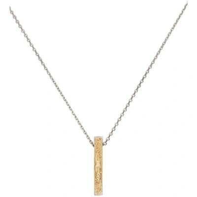 Shop Maison Margiela Silver & Gold Semi-polished Ring Necklace In 961 Yellow Gold Plat