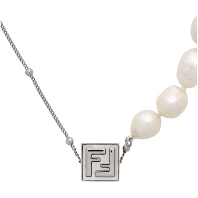 Shop Fendi Silver 'forever ' Necklace In F0ae5 Palla