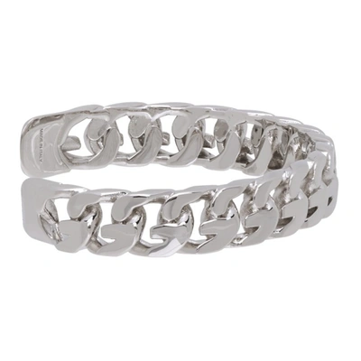 Shop Givenchy Silver G Chain Open Bangle Bracelet In 040-silvery