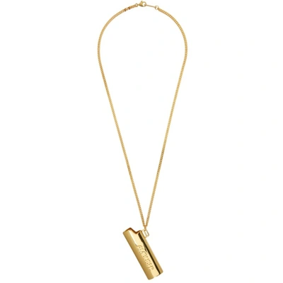 Shop Ambush Gold Logo Lighter Case Necklace