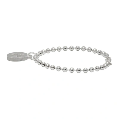 Shop Gucci Silver Interlocking G Pendant Bracelet