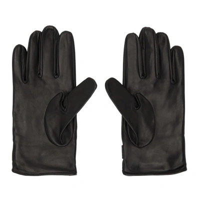 Shop Alexander Mcqueen Black & Gold Leather New Biker Gloves In 1080 Black/gold