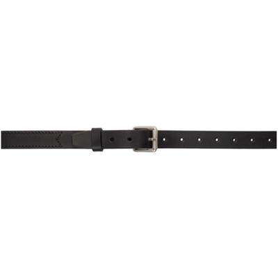 Shop Lemaire Black Reversed Thin Belt In 999 Black