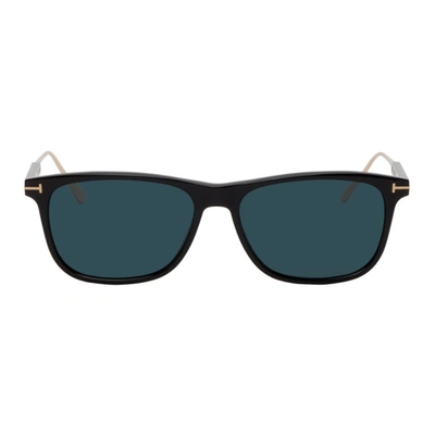Shop Tom Ford Black Morgan Sunglasses In 01v Black