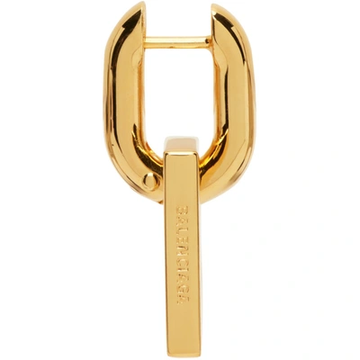 Shop Balenciaga Gold Xs B Chain Earrings In 0027 Gold
