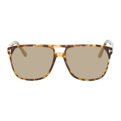 Shop Tom Ford Tortoiseshell Shelton Sunglasses In 56c Havana