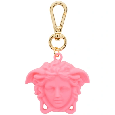 Shop Versace Pink 'la Medusa' Keychain In 1p56v Pink