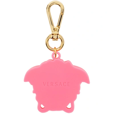 Shop Versace Pink 'la Medusa' Keychain In 1p56v Pink