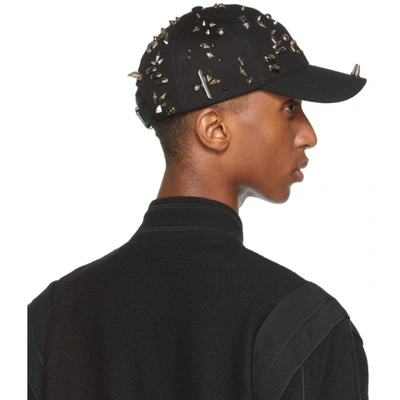 Shop Givenchy Black Canvas Stud Cap In 001-black