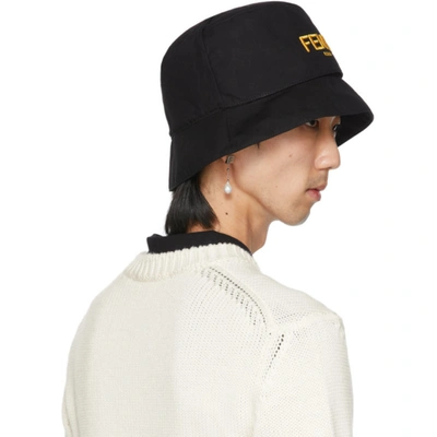 Shop Fendi Reversible Black 'forever ' Fisherman Hat In F0qa1black