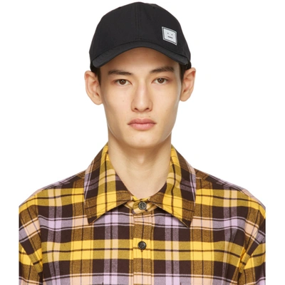 Shop Acne Studios Black Twill Baseball Cap