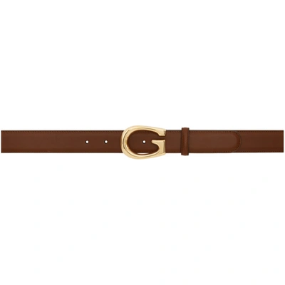 Shop Gucci Brown Thin 'g' Buckle Belt In 2535 Cuir