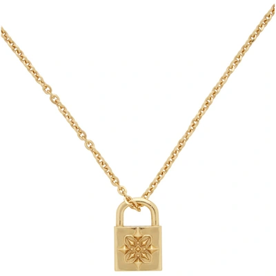 Shop Emanuele Bicocchi Ssense Exclusive Gold Engraved Padlock Necklace