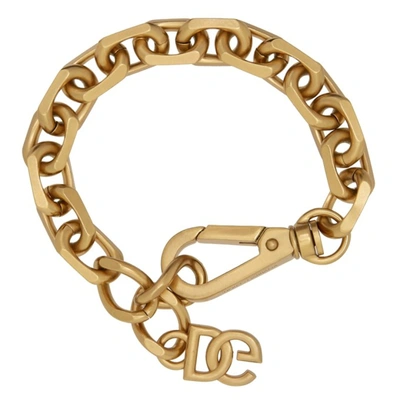 Shop Dolce & Gabbana Gold Antique Chain Link Bracelet In Zoo00 Oro