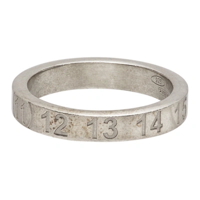 Shop Maison Margiela Silver Numbers Ring In 951 Pallad