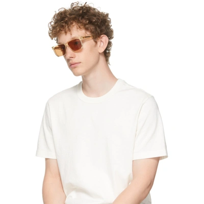 Shop Bottega Veneta Transparent Acetate Rectangular Sunglasses In 004 Clear