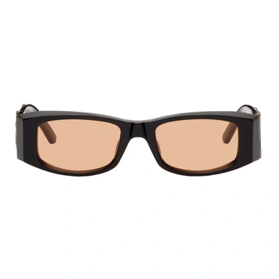 Shop Palm Angels Black Angel Sunglasses In Black Orang