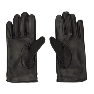 Shop Alexander Mcqueen Black & Silver Leather New Biker Gloves In 1081 Black/silver