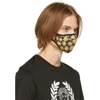 Shop Versace Black & Gold Medusa Mask In 5b000 Blgld