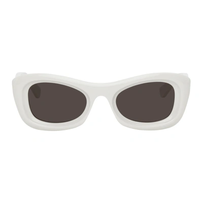 Bottega Veneta Wide Rectangular Ivory Sunglasses in White