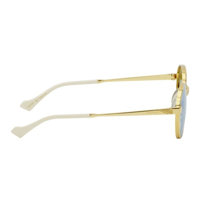 Shop Gucci Green & Gold Gg0872s Sunglasses In 002 Gold