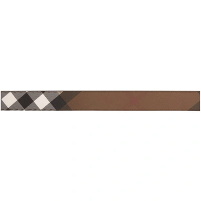 Shop Burberry Reversible Brown & Black E-canvas Leather Giant Check Belt In Dark Birch